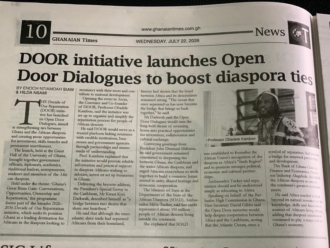 3 days left — Open D.O.O.R. Dialogues in the Ghanaian Times